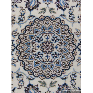 Medallion Design Wool & Cotton Naein Persian Rug  -  RN5011-Persian Handicrafts