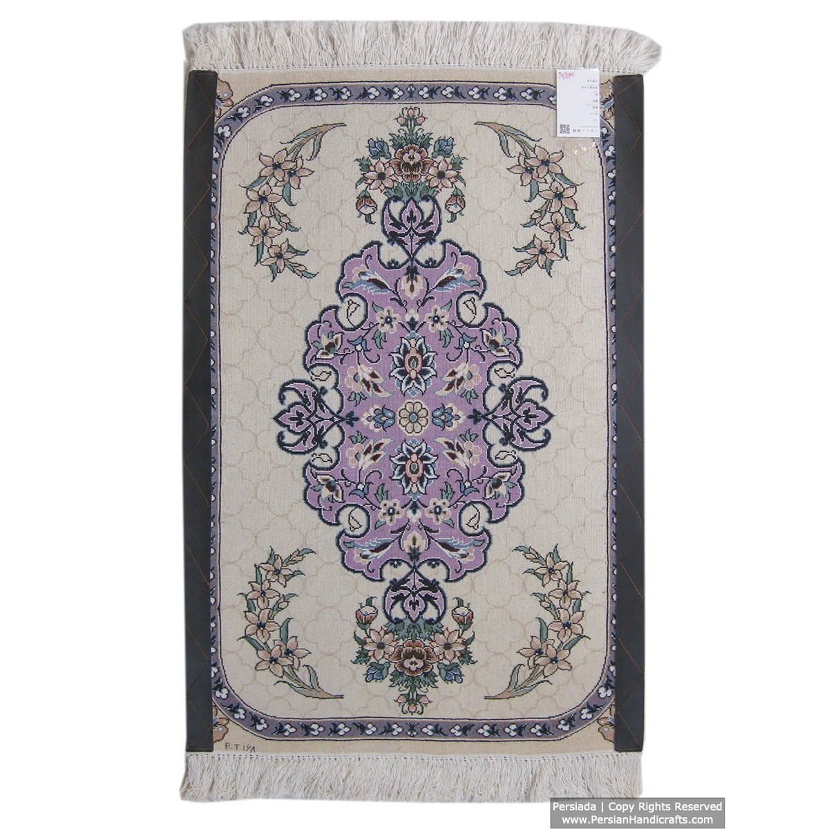 Medallion Design Wool & Cotton Naein Persian Rug  -  RN5012-Persian Handicrafts