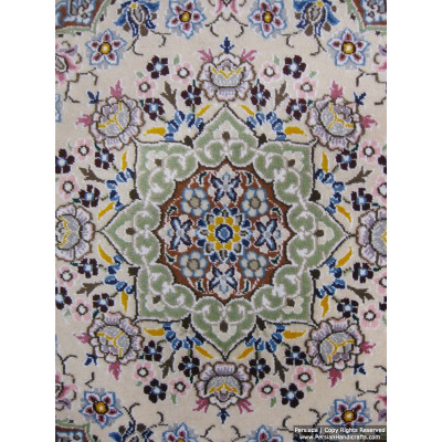Medallion Design Wool & Cotton Naein Persian Rug  -  RN5014