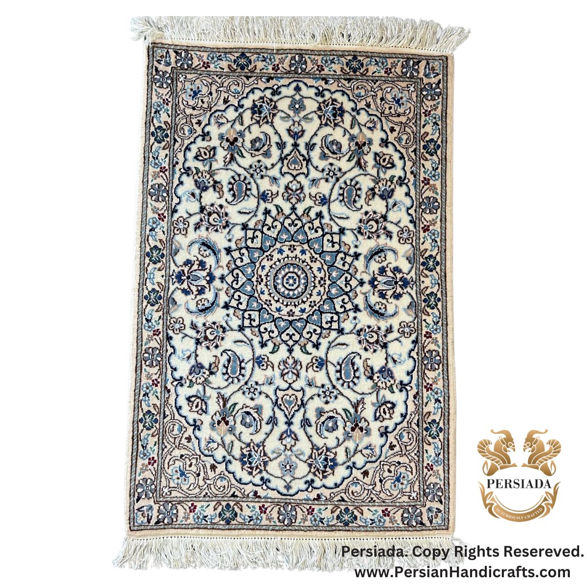 Handmade Wool Silk | Nain Persian Rug | RN8004-Persiada Persian Handicrafts
