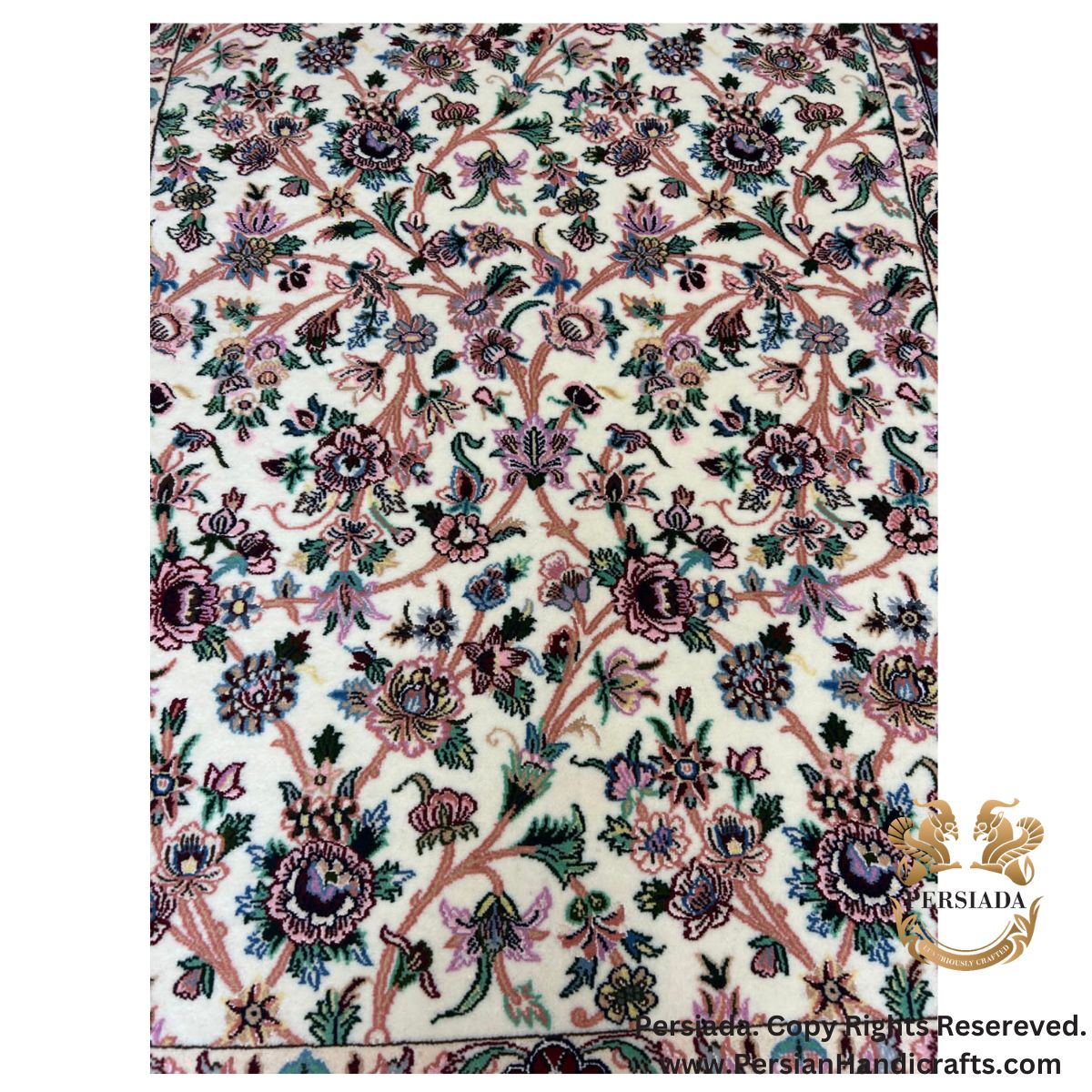 Handmade Wool Silk | Nain Persian Rug | RN8018-Persiada Persian Handicrafts Handmade Wool Silk | Nain Persian Rug | RN8018-Persiada Persian Handicrafts