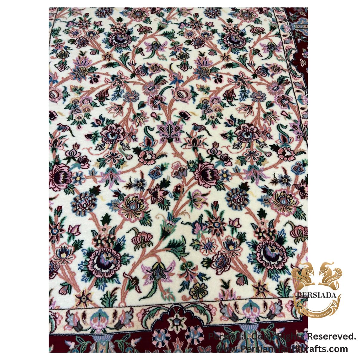 Handmade Wool Silk | Nain Persian Rug | RN8018-Persiada Persian Handicrafts Handmade Wool Silk | Nain Persian Rug | RN8018-Persiada Persian Handicrafts