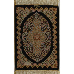 Qom Persian Silk Rug - PRQ1010-Persian Handicrafts