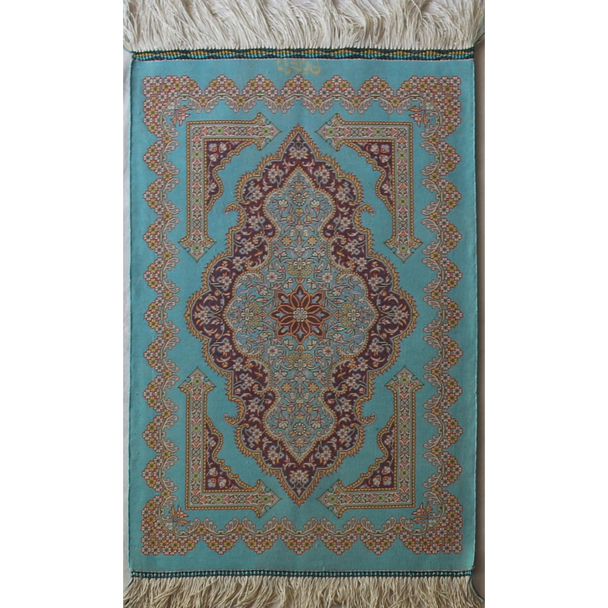 Qom Persian Silk Rug - PRQ1015-Persian Handicrafts