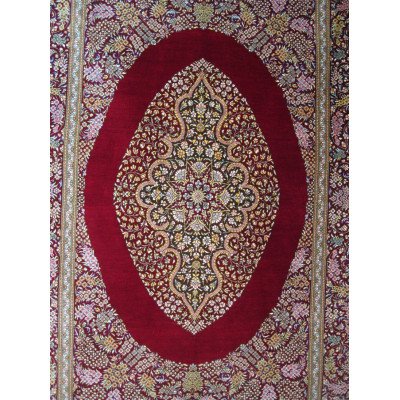 Premium Medallion Design Silk Qum Rug - RQ4055
