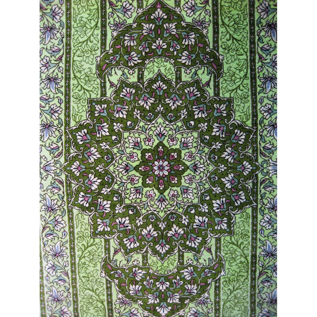 Premium Medallion Design Silk Qum Rug - RQ4056-Persian Handicrafts