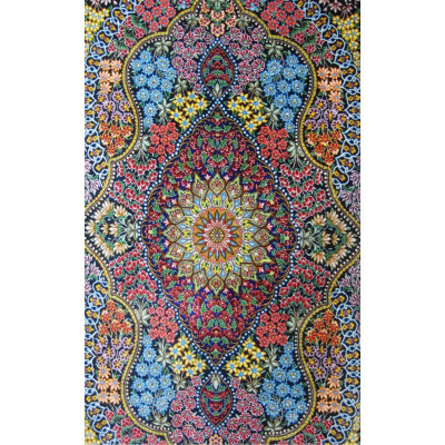 Premium Medallion Design Silk Qum Rug - RQ4057
