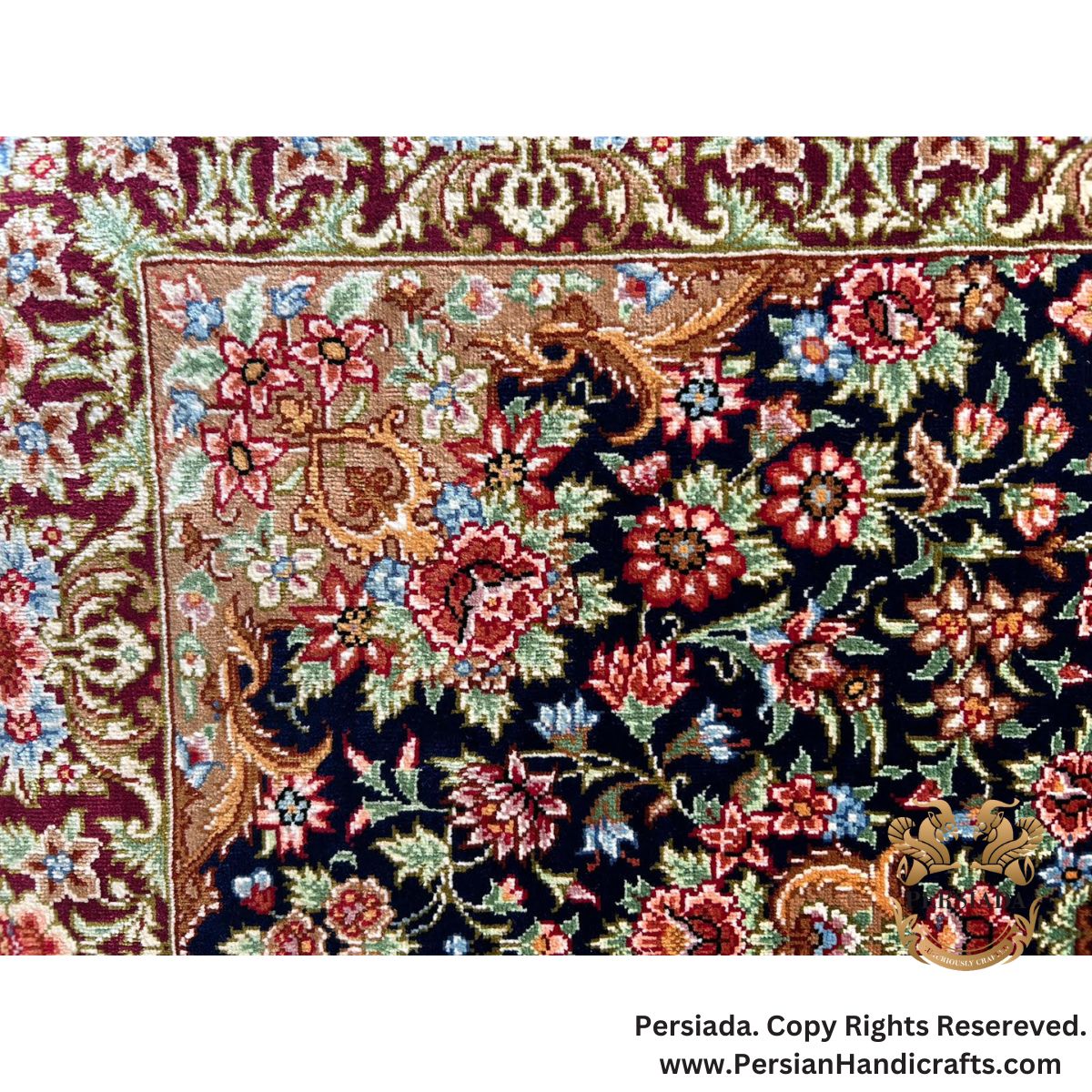 Handmade Silk | Qum Persian Rug | RQ8002-Persiada Persian Handicrafts