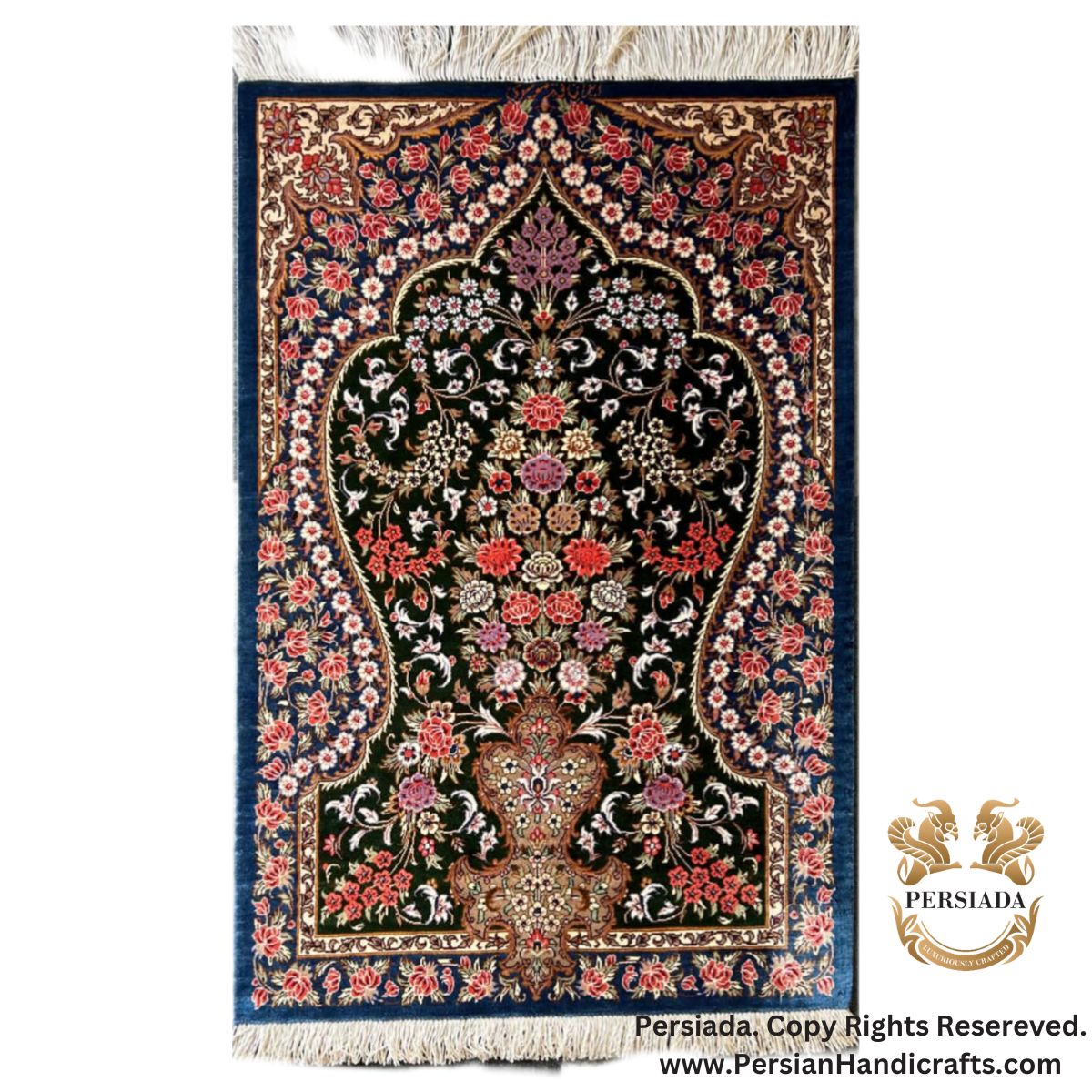 Handmade Silk | Qum Persian Rug | RQ8011-Persiada Persian Handicrafts