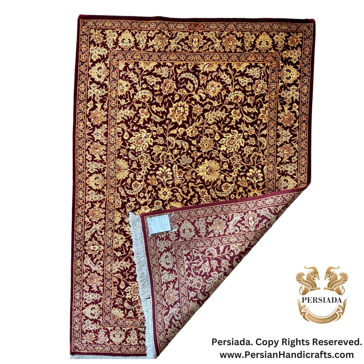 Handmade Silk | Qum Persian Rug | RQ8021-Persiada Persian Handicrafts