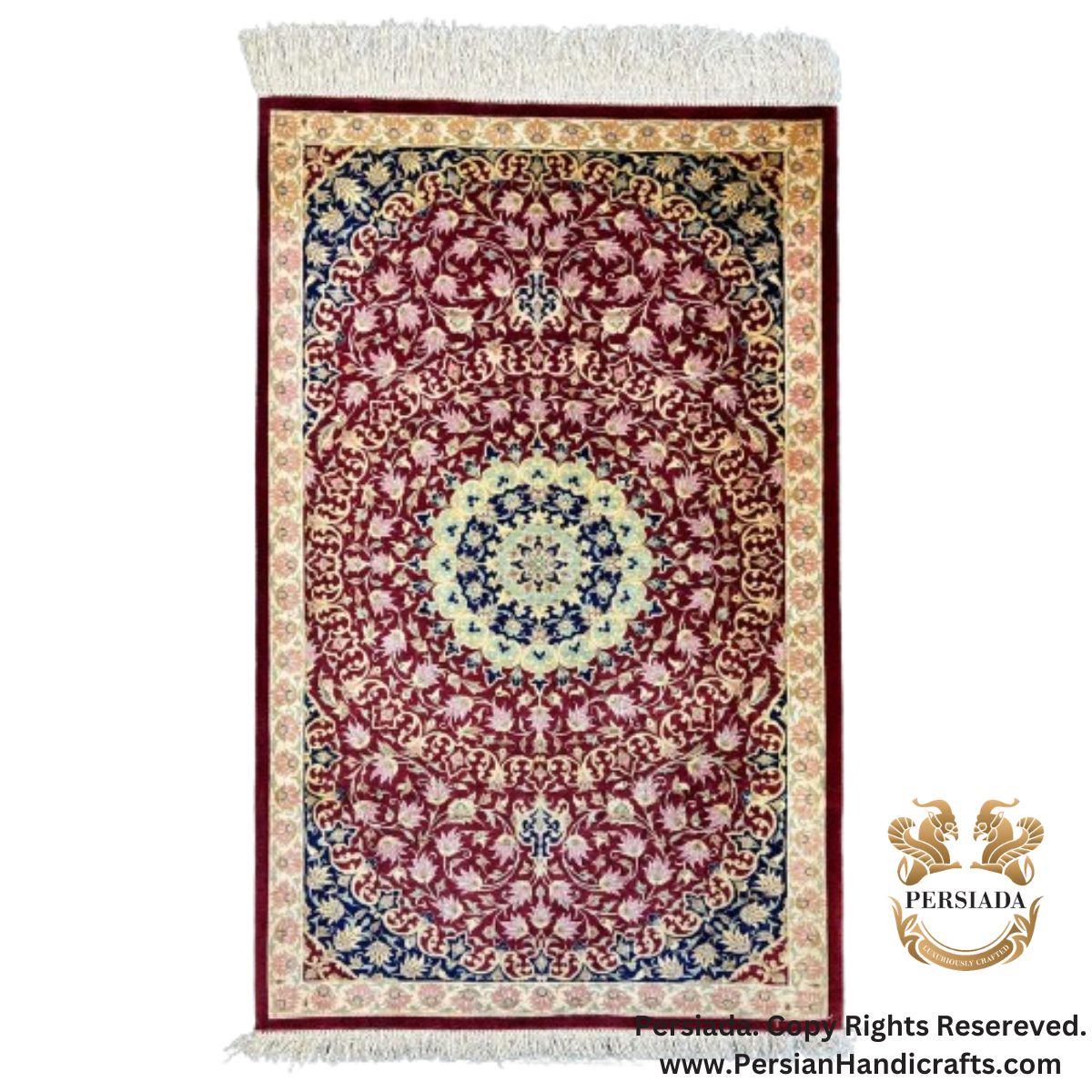 Handmade Silk | Qum Persian Rug | RQ8023-Persiada Persian Handicrafts