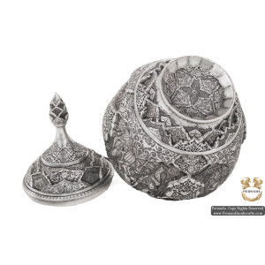 Luxurious Candy Dish | Multi Dimensional Handgraved Ghalamzani | PHGL501-Persian Handicrafts