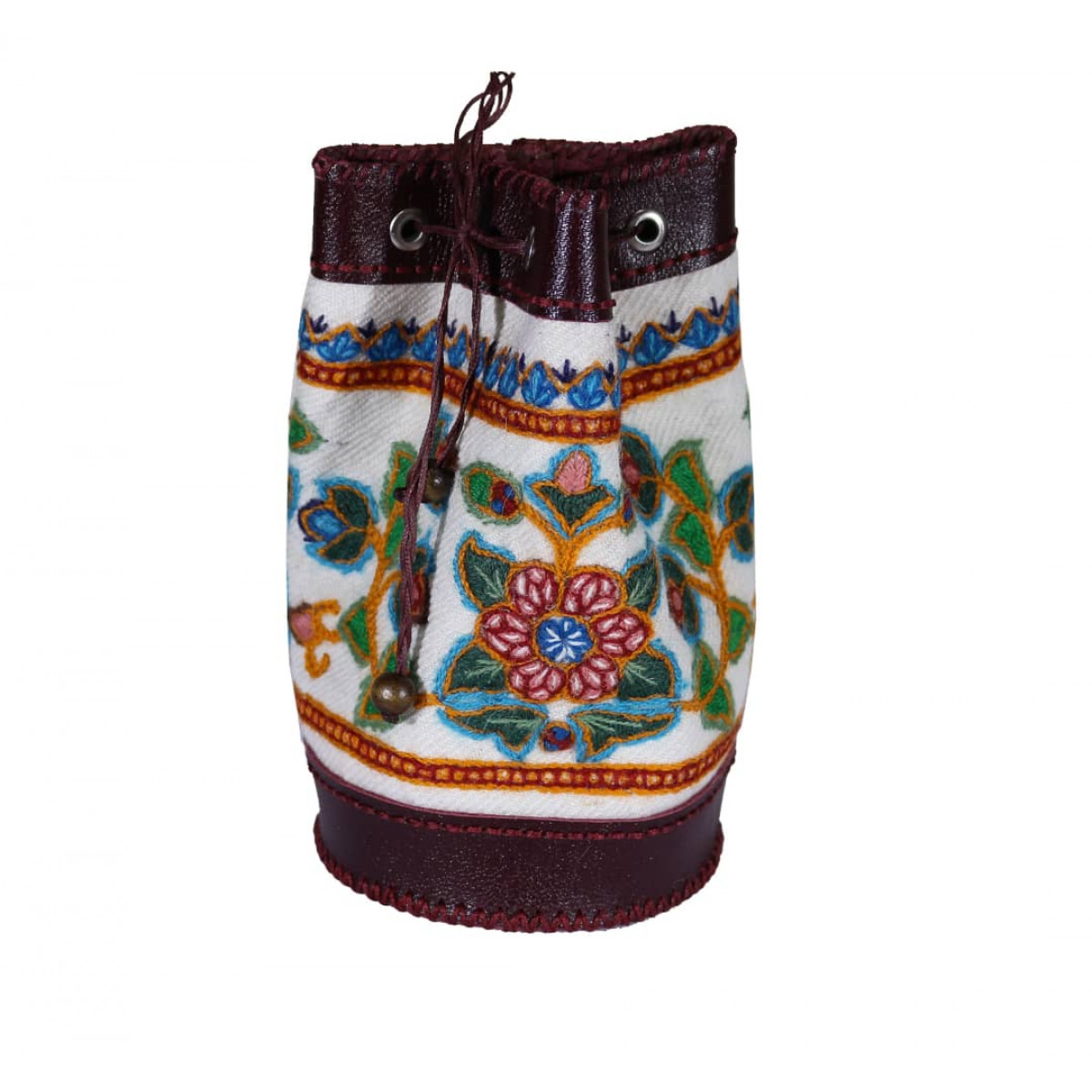 Travel Cosmetics Handmade Leather Bag w Pateh | HPW101-Persian Handicrafts